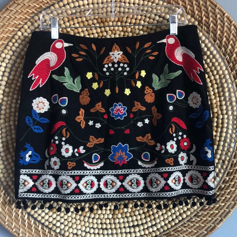 Embroidered Mini Skirt